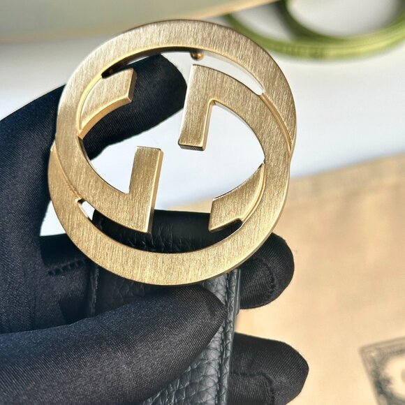 Gucci Interlocking Gold G Belt - Black new - Picture 6 of 6